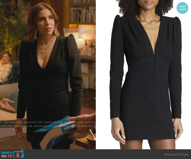 Saint Laurent Plunging Crepe Mini Dress worn by Rachel Friedman (Alexandra Turshen) on Partner Track