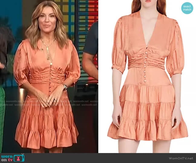 Sandro Mylene Minidress worn by Kit Hoover on Access Hollywood