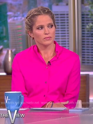 Sara’s fuchsia button down blouse on The View