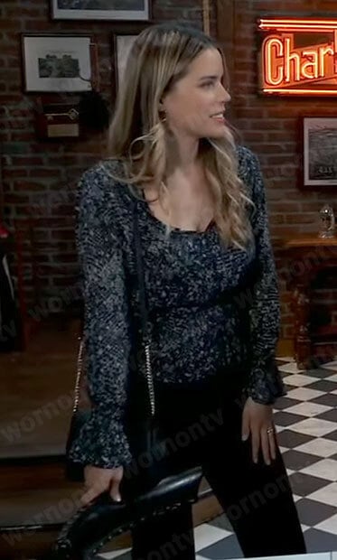 Sasha’s snake print top on General Hospital