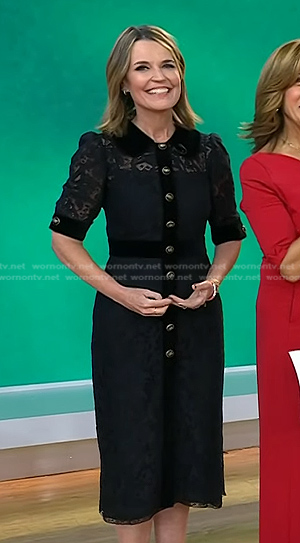 Savannah’s black lace buttoned front dress on Today