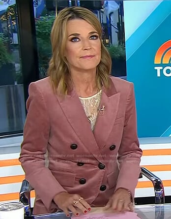 Savannah’s pink corduroy blazer on Today