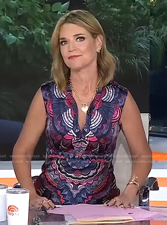 Savannah’s printed sleeveless dress on Today