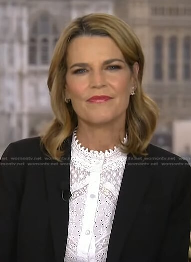Savannah’s white lace blouse on Today