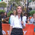 Savannah’s white puff sleeve lace top and black skirt on Today