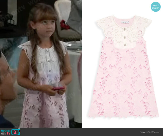 Self Portrait Cotton Guipure Bib Dress