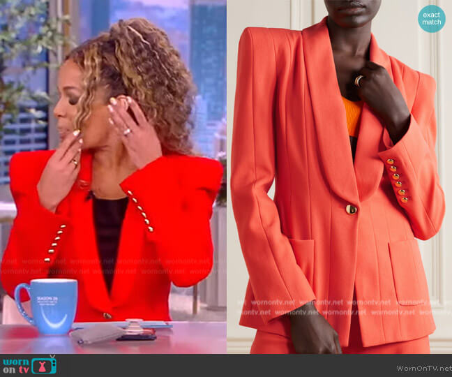 Sergio Hudson Stretch-wool crepe blazer worn by Sunny Hostin on The View