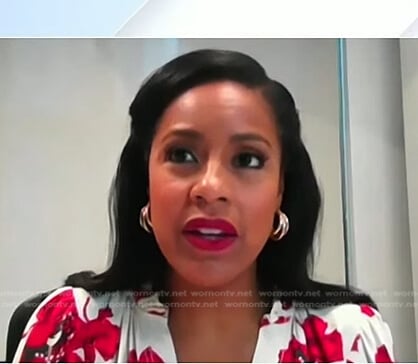 Sheinelle’s white and red floral print dress on Today