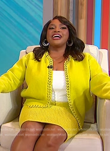 Sherri neon chain trim cardigan on Sherri