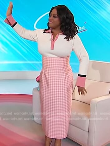 Sherri’s contrast polo sweater on Sherri