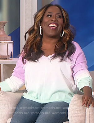 Sheryl’s ombre v-neck sweater on The Talk