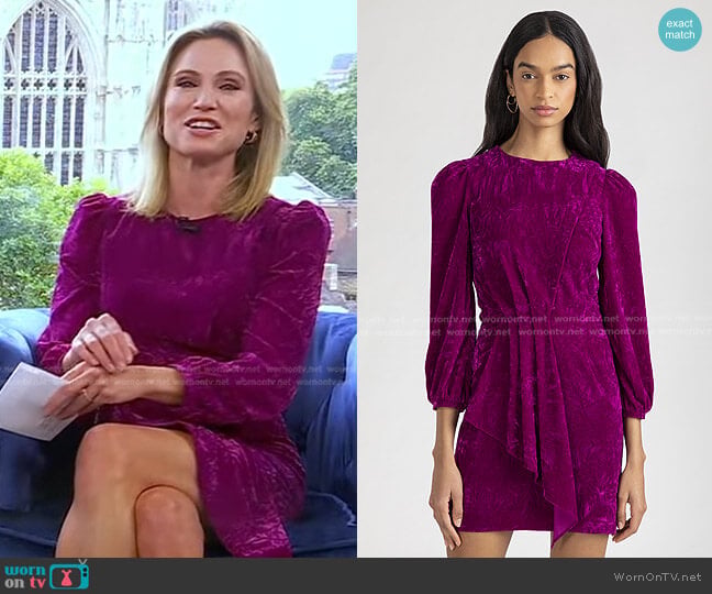 Shoshanna Embossed Velvet Dakota Dress worn by Amy Robach on Good Morning America