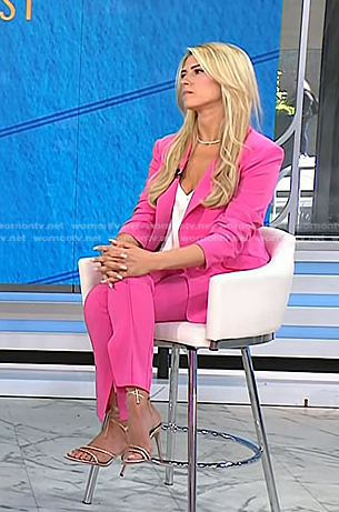 Stefani Berkin’s pink double breasted blazer and pants on Today
