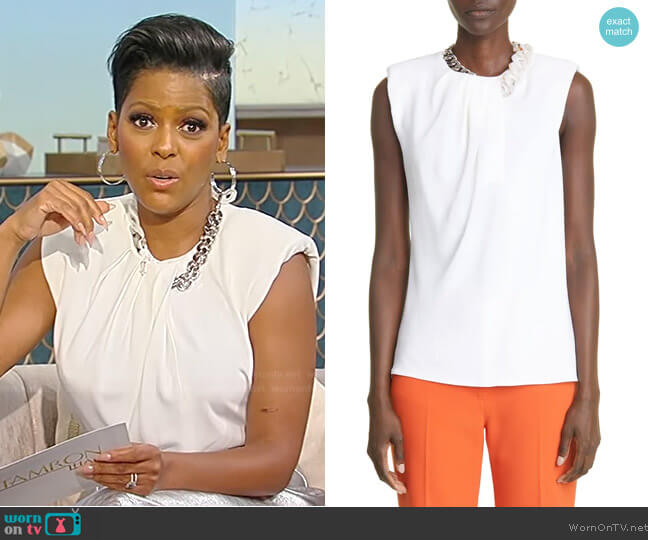 Stella McCartney Falabella Chain Detail Blouse worn by Tamron Hall on Tamron Hall Show