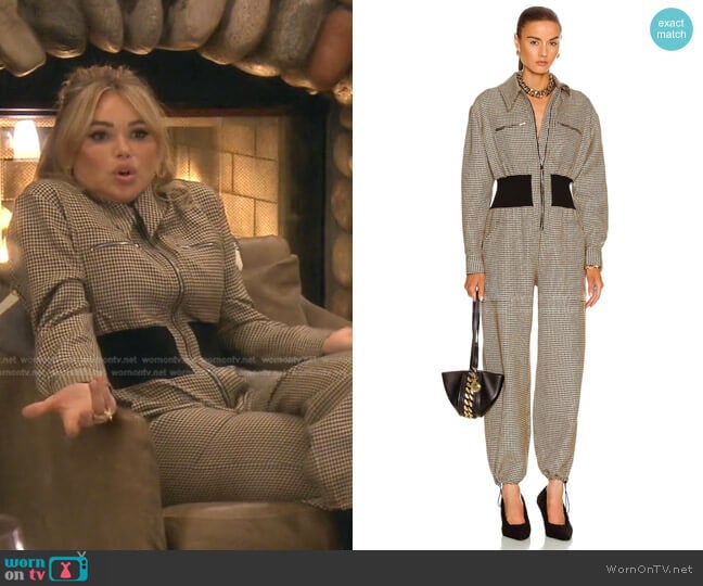 Stella McCartney Danni Jumpsuit in Beige & Chocolate worn by Diana Jenkins on The Real Housewives of Beverly Hills