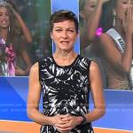 Stephanie’s black leaf print sleeveless dress on Today