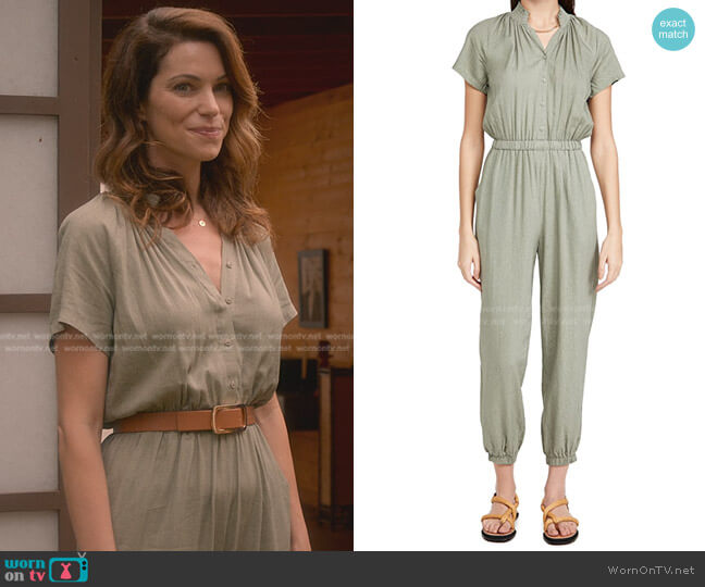 BB Dakota by Steve Madden Takin' Care of Biz Jumpsuit worn by Amanda Larusso (Courtney Henggeler) on Cobra Kai