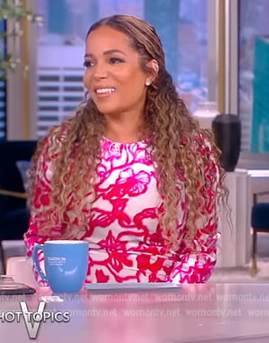 Sunny’s pink floral midi dress on The View