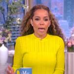 Sunny’s yellow pointelle knit dress on The View