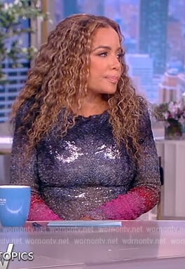 Sunny’s metallic multicolored dress on The View