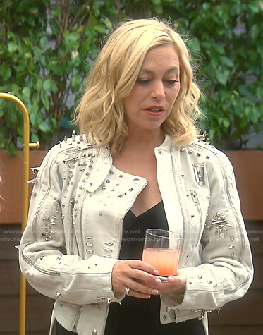 Sutton’s white studded jacket on The Real Housewives of Beverly Hills