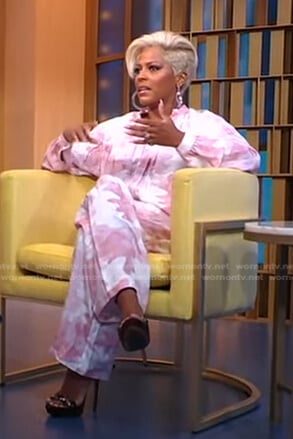 Tamron’s pink camo print blouse and pants on Good Morning America