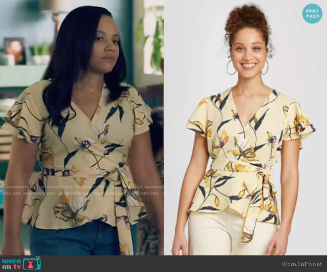 A New Day Floral Ruffle Top worn by Darla (Bianca Lawson) on Queen Sugar