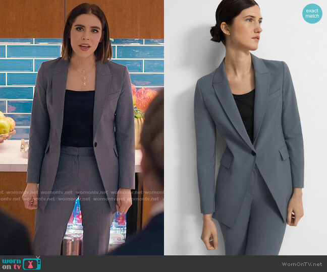 Theory Etiennette Blazer in Blue Granite worn by Rachel Friedman (Alexandra Turshen) on Partner Track