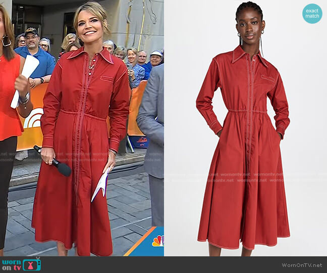 Tory Burch Cotton Poplin Eleanor Dress worn by Savannah Guthrie on Today