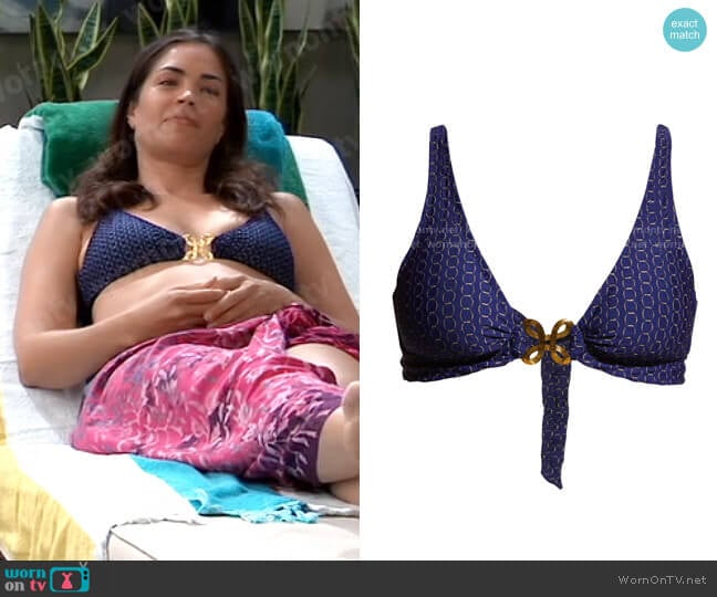 Trina Turk Adeline Bra Bikini Top worn by Britt Westbourne (Kelly Thiebaud) on General Hospital
