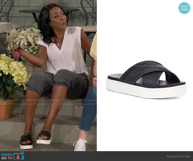 Ugg Zayne Crossband Slide worn by Tina Butler (Tichina Arnold) on The Neighborhood