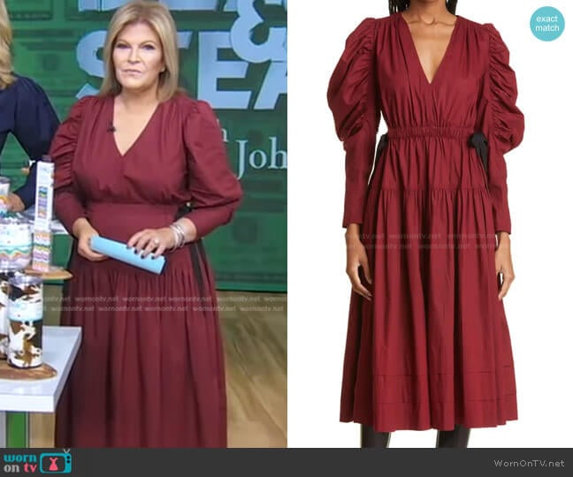Ulla Johnson Althea Tiered Ruffle Cotton Dress worn by Tory Johnson on Good Morning America