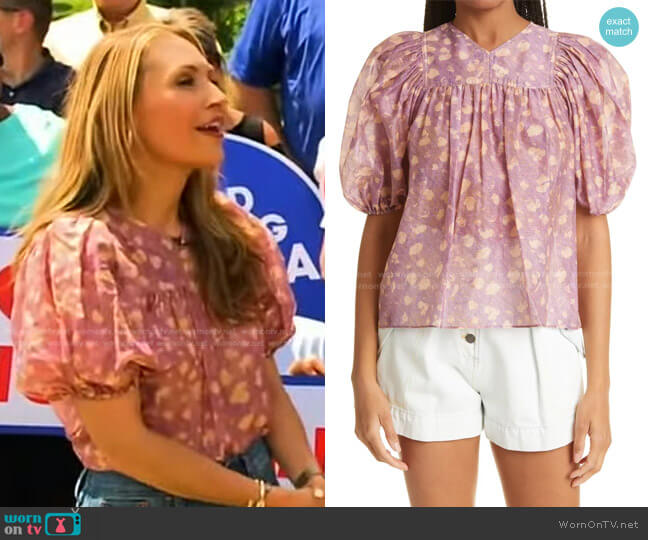 Ulla Johnson Livana Cotton & Silk Blouse worn by Lori Bergamotto on Good Morning America