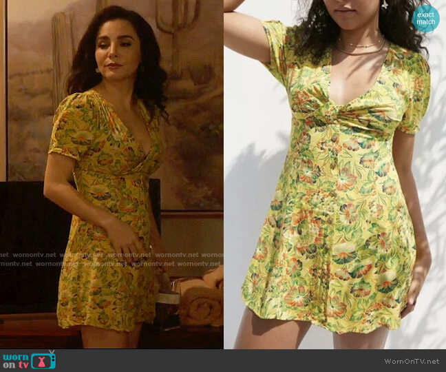 Urban Outfitters Bettie Twist-Front Mini Dress worn by Catt Phoenix (Martha Higareda) on Monarch