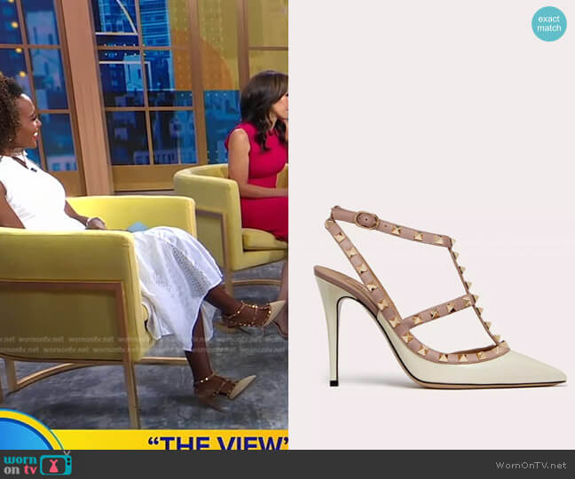 Valentino Patent Rockstud Caged Pump worn by Janai Norman on Good Morning America