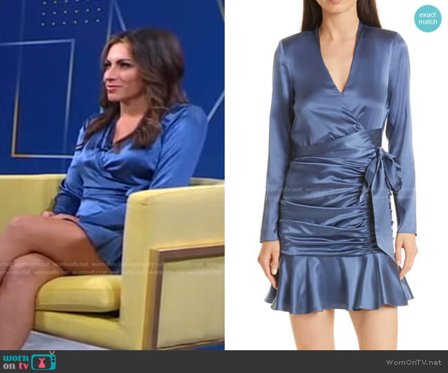 Veronica Beard Agatha Ruched Long Sleeve Stretch Silk Dress worn by Alyssa Farah Griffin on Good Morning America