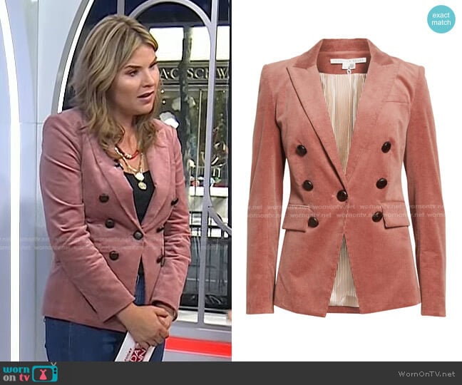 Veronica Beard Lawrence Stretch Cotton Corduroy Dickey Jacket worn by Jenna Bush Hager on Today