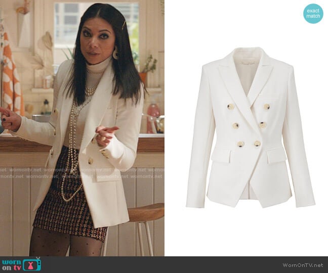 Veronica Beard Miller Jacket in Porcelain worn by Nikki Ramos (Ginger Gonzaga) on She-Hulk Attorney at Law
