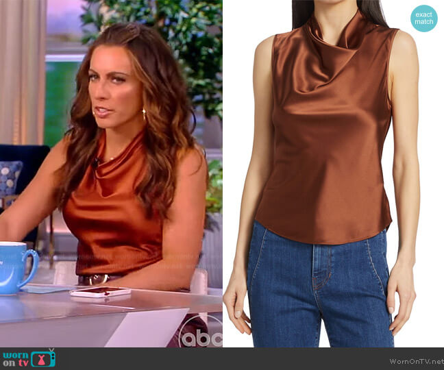 Veronica Beard Tam Silk Satin Top worn by Alyssa Farah Griffin on The View