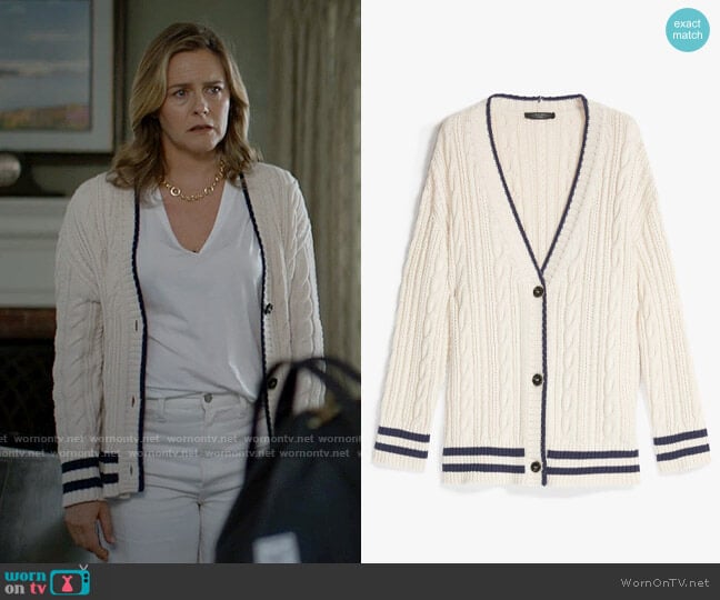 Weekend Max Mara Cotton Blend Cardigan worn by Erin (Alicia Silverstone) on American Horror Stories