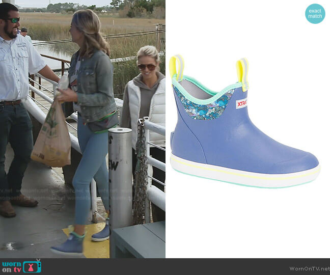Xtratuf Purple & Blue Ankle Duck Boot worn by Taylor Ann Green on Southern Charm