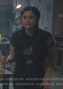 Yolanda’s black tie dye tee on Stargirl