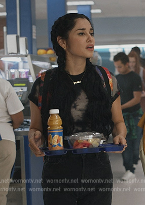 Yolanda’s black tie dye tee on Stargirl