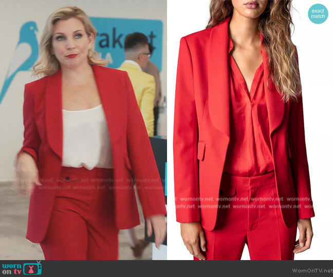 Zadig and Voltaire Shawl Collar Jacket worn by (June Diane Raphael) on Everythings Trash