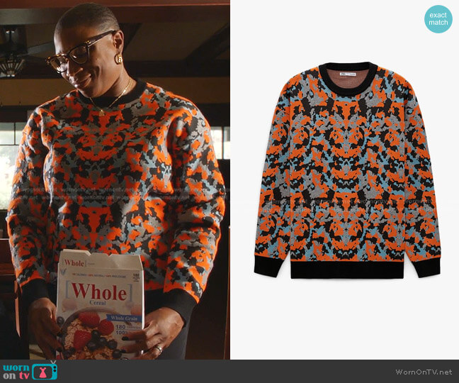 Zara Abstract Jacquard Sweater worn by Henrietta Wilson (Aisha Hinds) on 9-1-1
