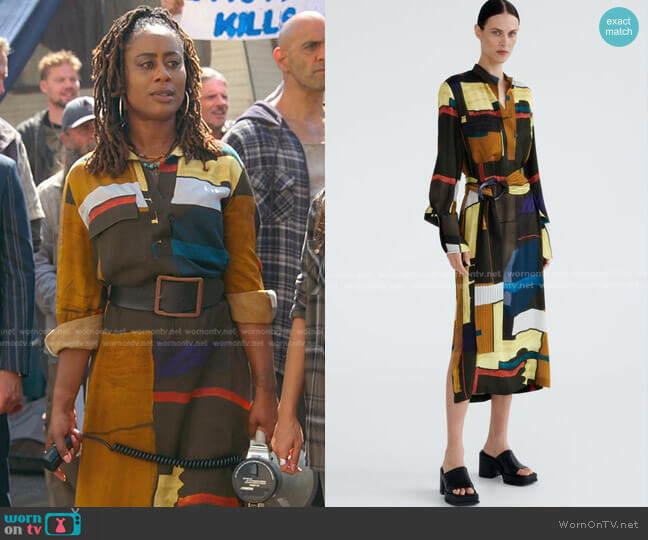 Zara Printed Midi Dress worn by Malika Williams (Zuri Adele) on Good Trouble