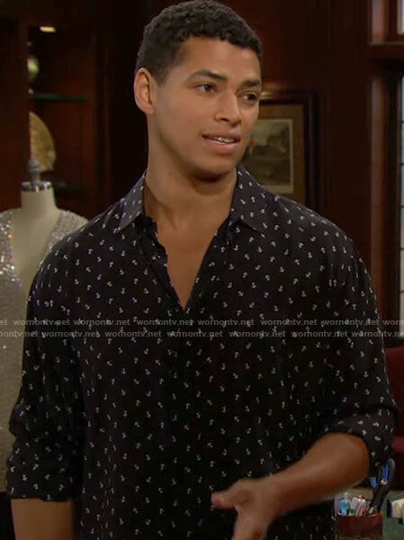 Zende’s anchor print shirt on The Bold and the Beautiful