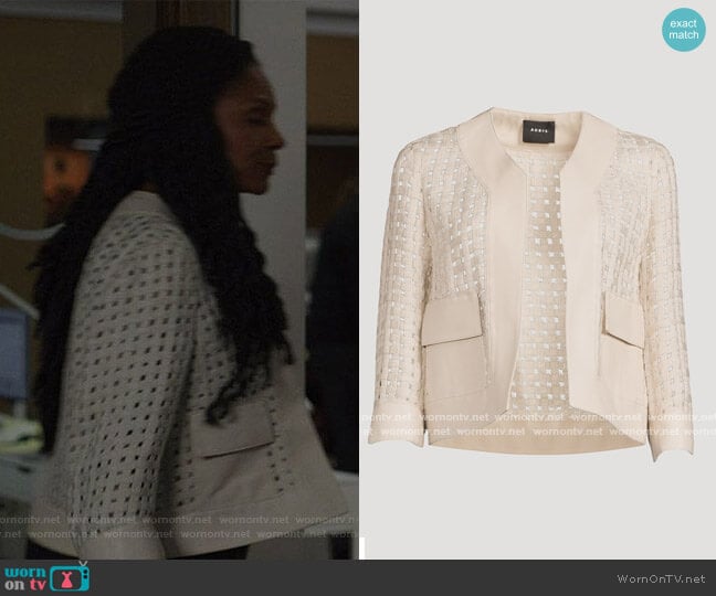 Akris Open weave Jacket worn by Liz Reddick-Lawrence (Audra McDonald) on The Good Fight