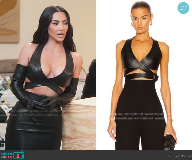 Alaia Edition 1984 Wrap Bustier Top worn by Kim Kardashian (Kim Kardashian) on The Kardashians