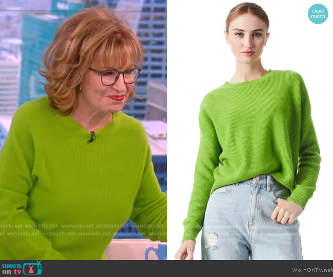 Alice + Olivia Caprice Cashmere Crewneck Drop Shoulder Pullover worn by Joy Behar on The View